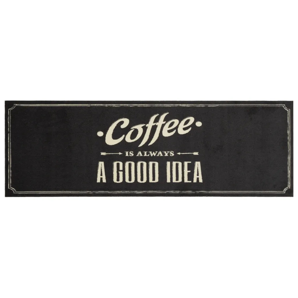 Tappeto da Cucina Lavabile Testo CaffÃ¨ 60x180 cm in Velluto