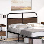 Testiera-Testata-Testiera Decorativa Rovere Marrone 120 cm in Acciaio e Truciolato