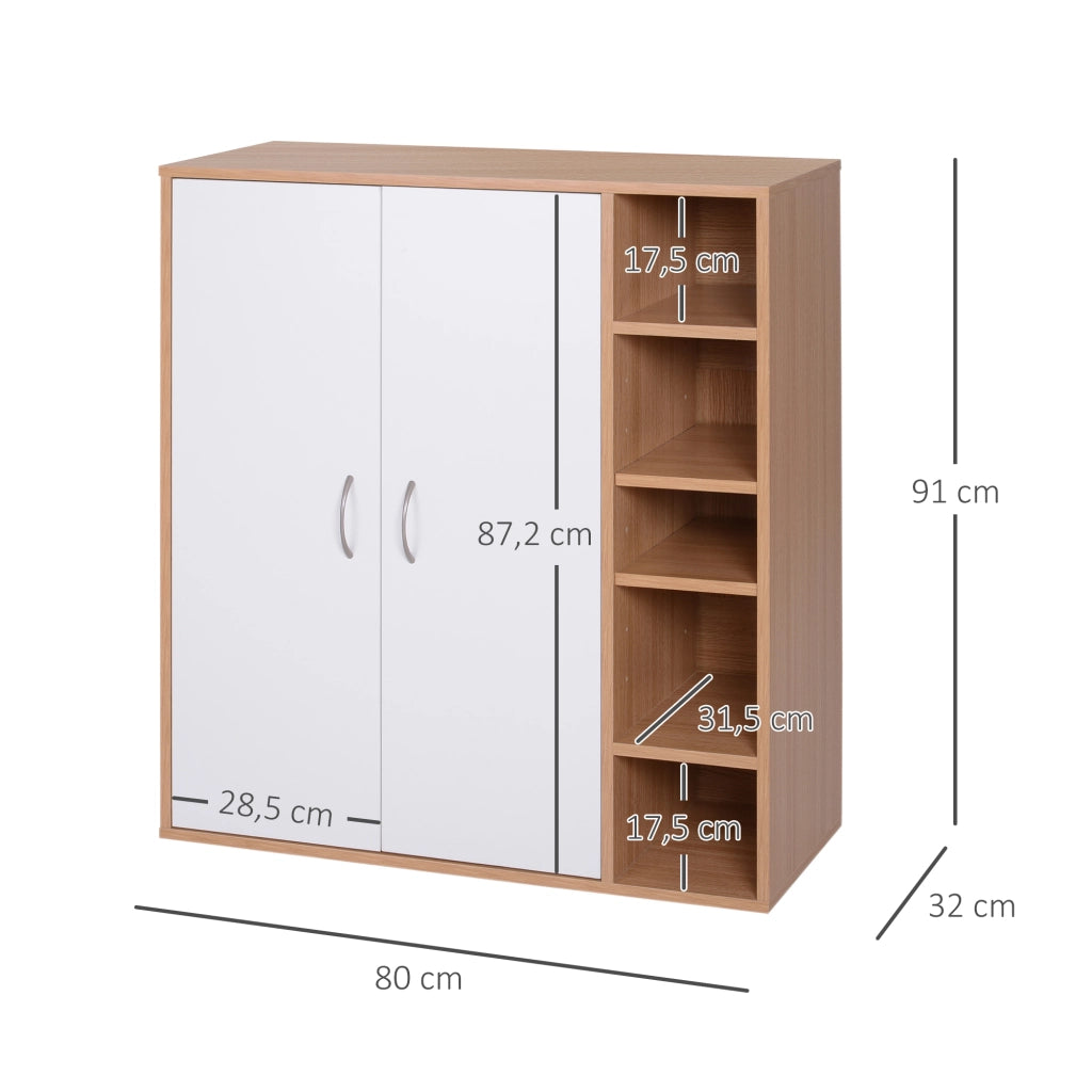 Armadio Basso Multiuso con Ante e Ripiani ¨C zephmum ¨C 80x32x91 cm