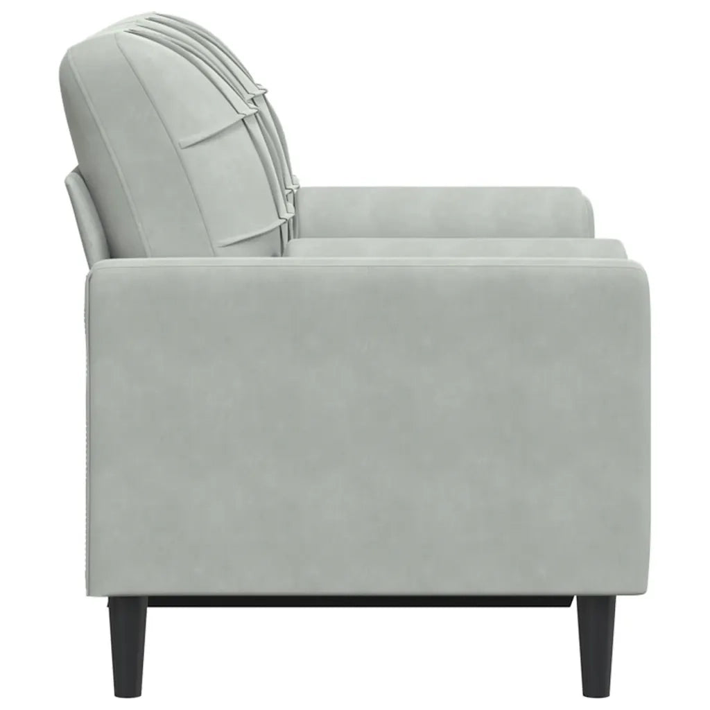 Divano a 2 Posti con Cuscini Grigio Chiaro 120 cm in Velluto 3278209