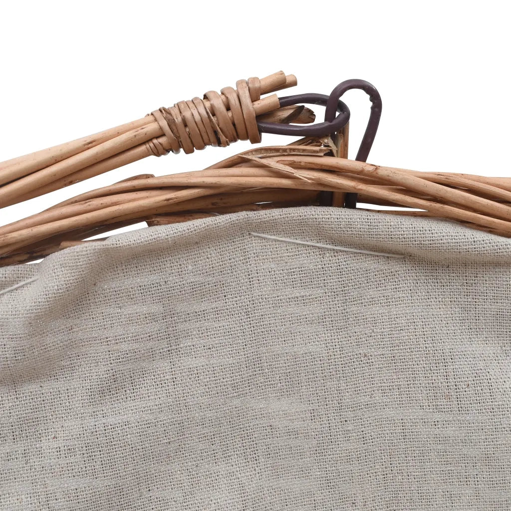 Cesta Legna da Ardere con Manico-Cestino per Legna 60x44x55 cm Naturale in Salice