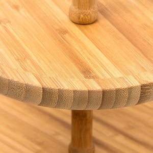 Mensola espositiva cucina sala da pranzo in bambù 2 vassoi frutta diametro 25 cm 4313040