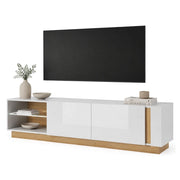 Kahadada, Mobile Porta tv 2 Ripiani, 188x40x46h cm Marrone Rovere Nodi