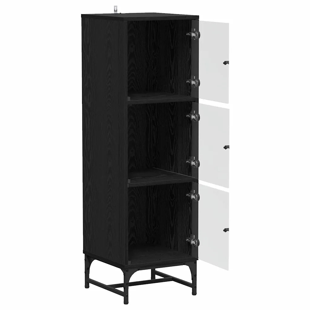 Credenza-Buffet-Armadio da cucina Rovere Nero 35 x 37 x 117 cm