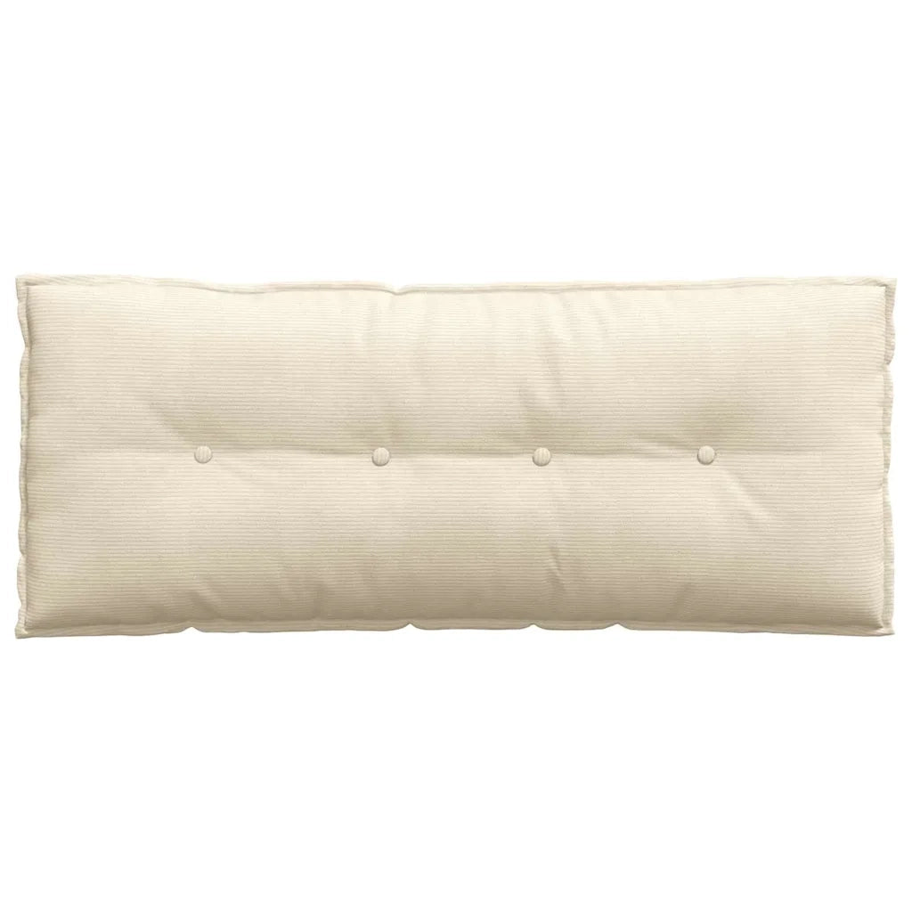 Cuscino per Schiena Crema 120 x 50 cm Tessuto in Cords 42014824