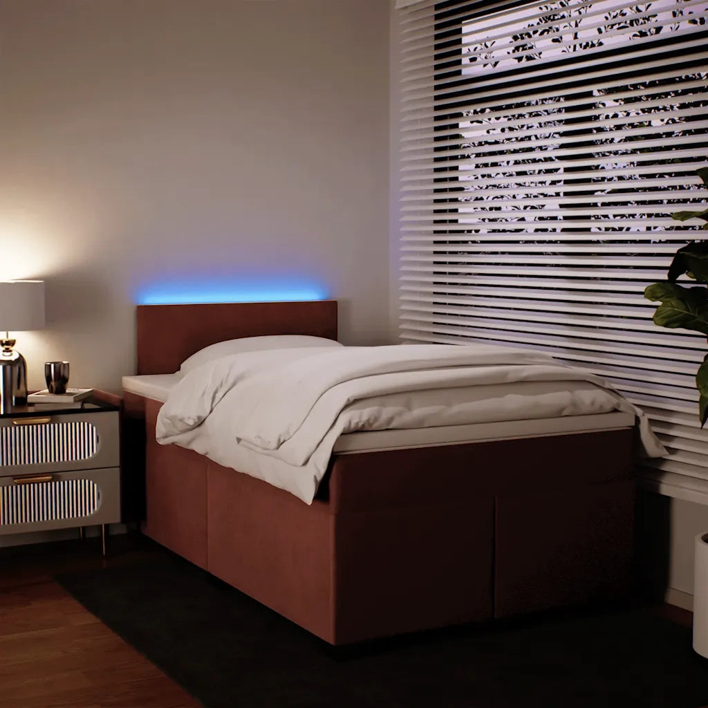 Giroletto a Molle con Materasso Rosa 120x200 cm in Velluto 3288581