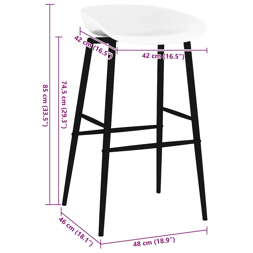 Sgabelli da Bar 2 pz Bianchi cod mxl 70138