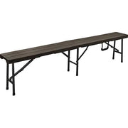 PANCA WOOD DOMUS  HDPE MARRONE/ACCIAIO CM 180X25 H.CM 43