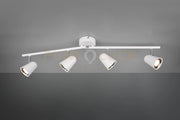 TOULOUSE BARRA 4 SPOTS LED 14W 1600lm, 3000K BIANCO SATINATO CON BORDO CROMATO L. 78CM
