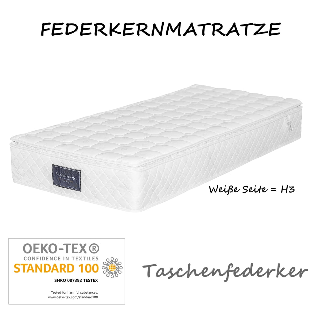 Letto imbottito con LED e ricarica USB, 90 x 200 cm, grigio
