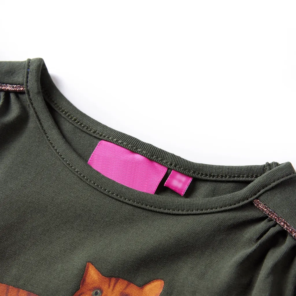 Maglietta da Bambina a Maniche Lunghe Khaki 92 14204