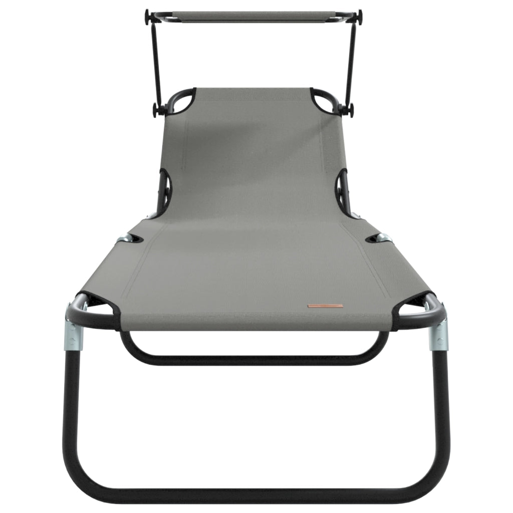 Lettini Prendisole 2 pz con tenda Grigio Tessuto Oxford 600D