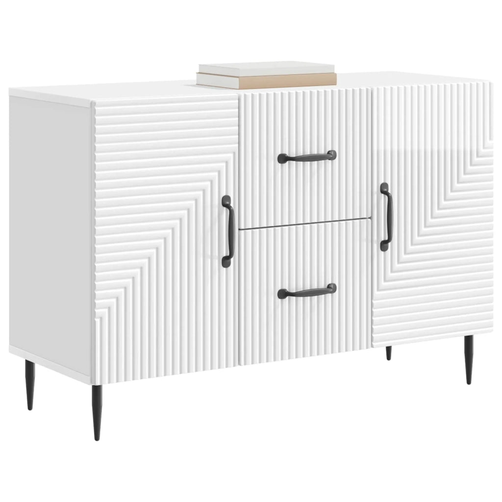 Credenza Bianco Lucido 89 x 34,5 x 60 cm Legno ingegnerizzato 894889