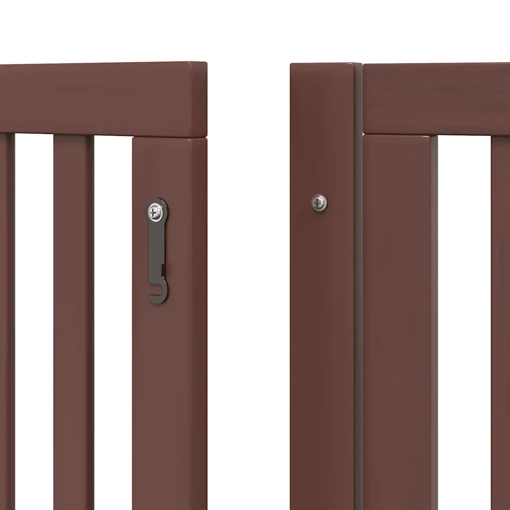 Cancello Cani Porta Pieghevole Marrone 6 Pannelli 480cm Pioppo CFW7441553