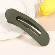 Frosted grande oca clip per capelli con forma di disco, 2 pezzi colore militare verde scuro