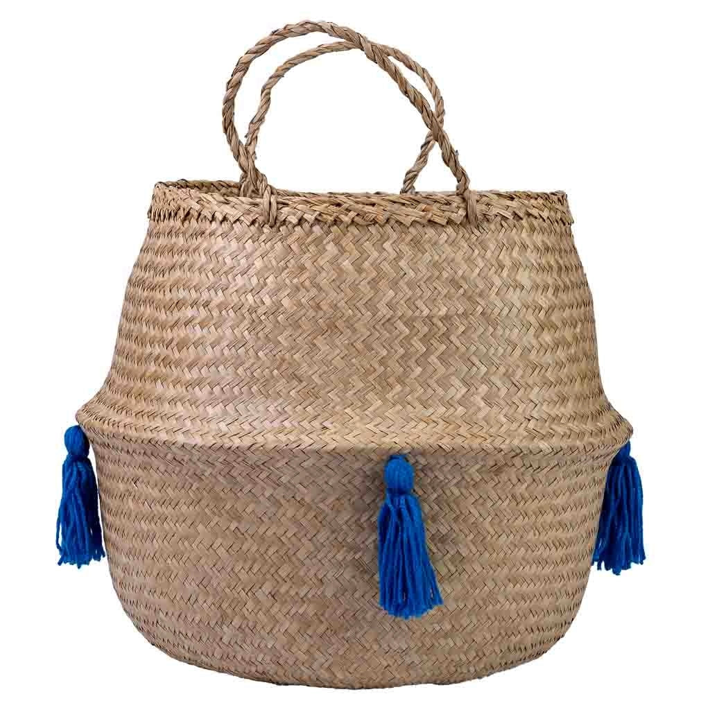 Cesto naturale con manici, D40x36/48h cm