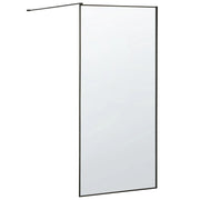 Schermo per doccia Vetro temperato Nero Cornice in acciaio inossidabile Bagno per ambienti umidi Box senza porta 90 x 190 cm