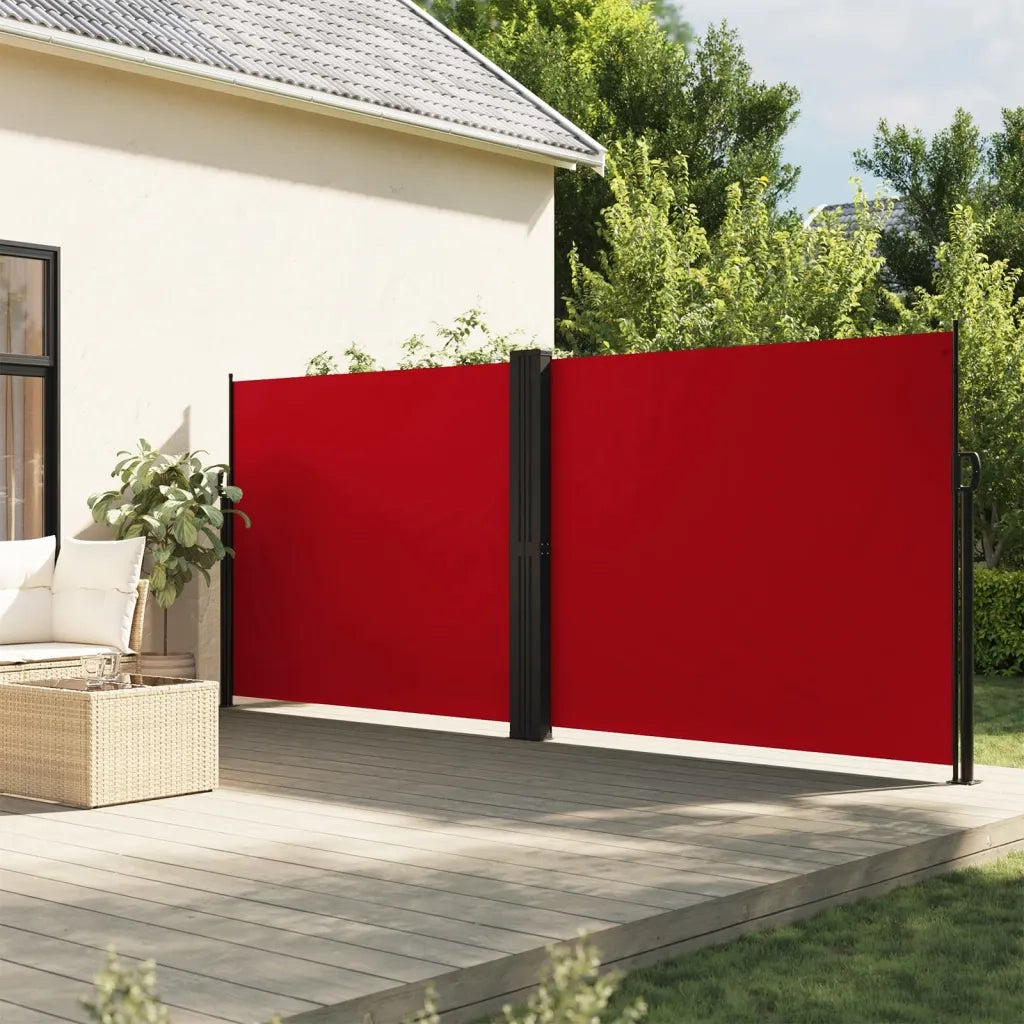 Tenda da Sole Laterale Retrattile-Tenda parasole per giardino Rossa 180x1200 cm 645389