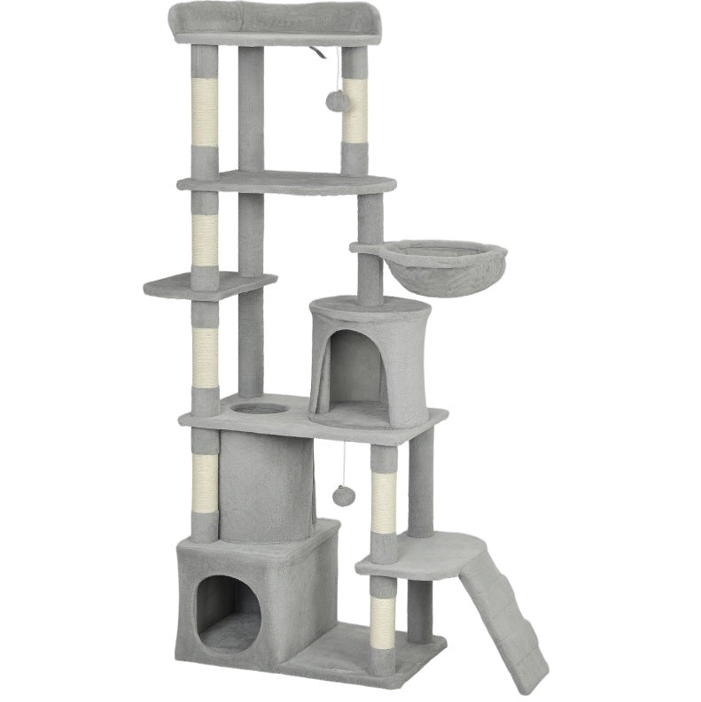 Tiragraffi multipiano per gatti 170 cm grigio chiaro