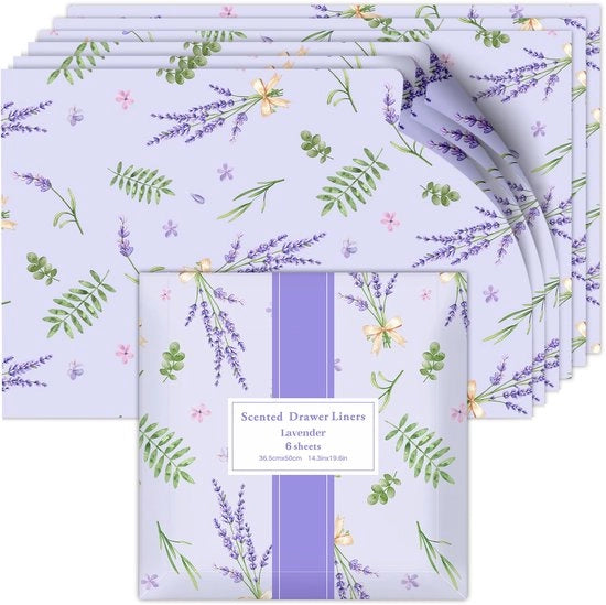 Pannelli di cartone odorante con profumo di lavanda per armadi, 6 fogli 36,5 * 50 cm