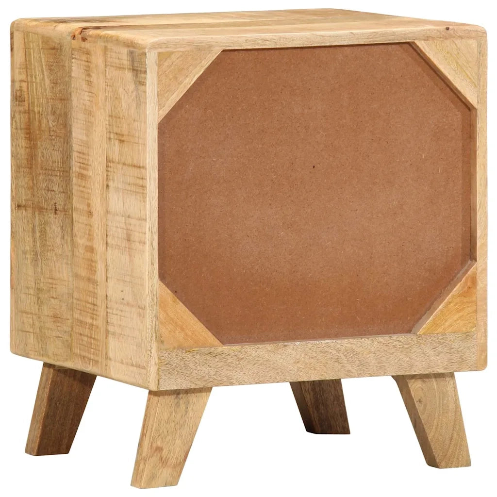 Comodino 40x32x46 cm in Legno Massello di Mango Grezzo