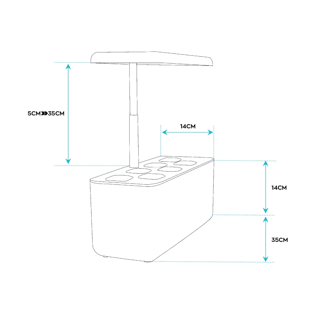 Serra idroponica vaso smart e-garden per coltivazioni indoor di erbe fino a 7 piante con illuminazione autonoma a LED e software di programmazione automatico Bianco