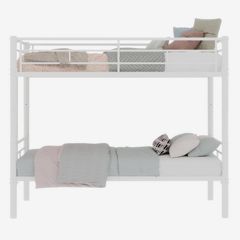 Letto a Castello Convertibile in Metallo per Bambini ¨C MINIMAL ¨C Struttura con Scale e Ringhiera