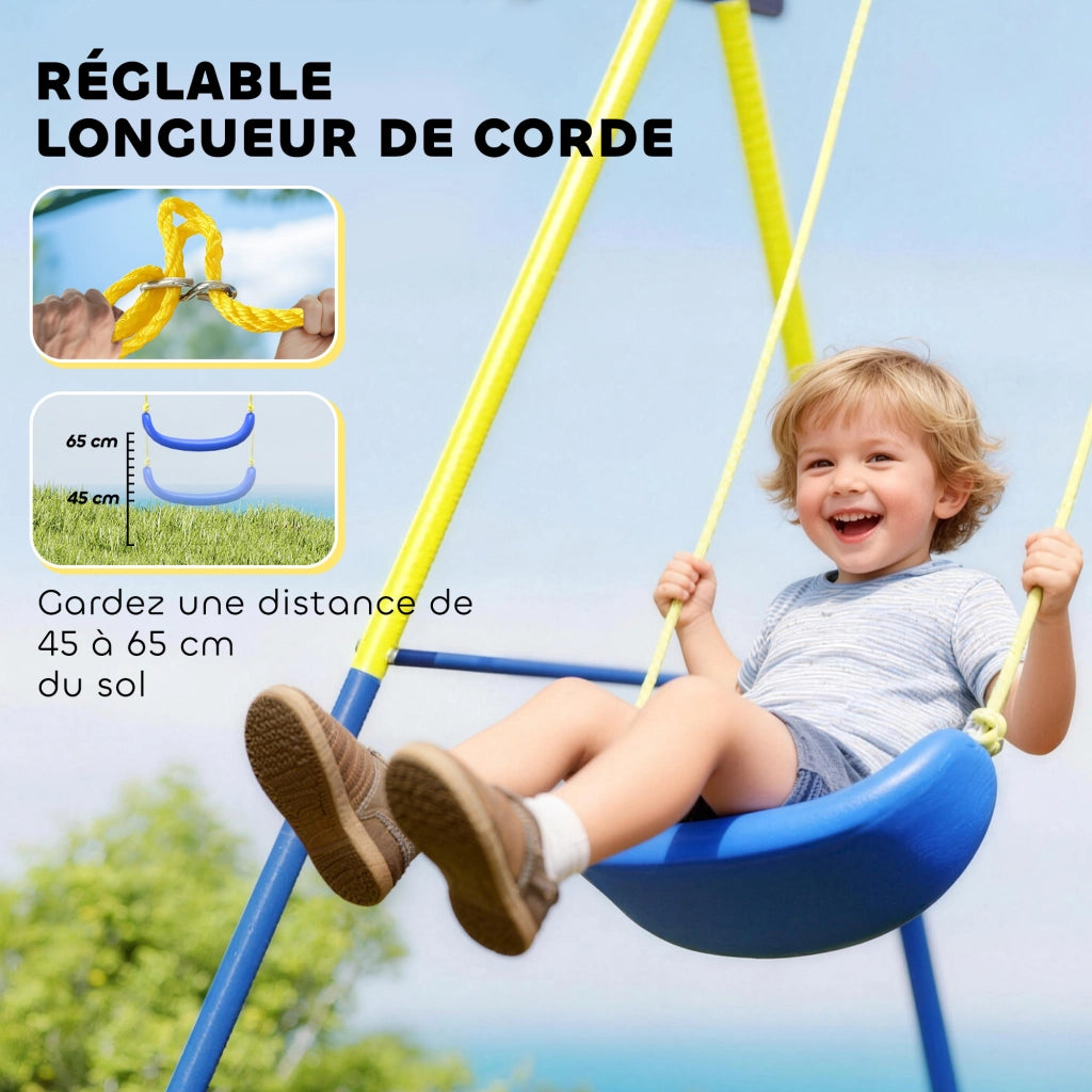 Altalena Giardino Bambini 4 in 1 con Nido e Canestro ¨C Zephmum ¨C Multicolore