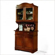 Credenza cristalliera beverly in legno 2 ante arte povera noce scuro