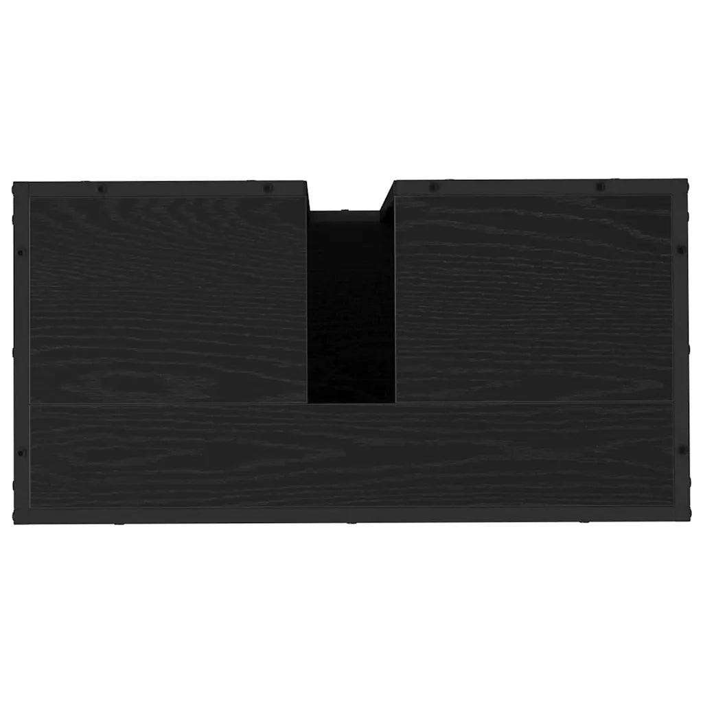 Set di mobili per il bagno 2 pcs Rovere Nero Legno multistrato