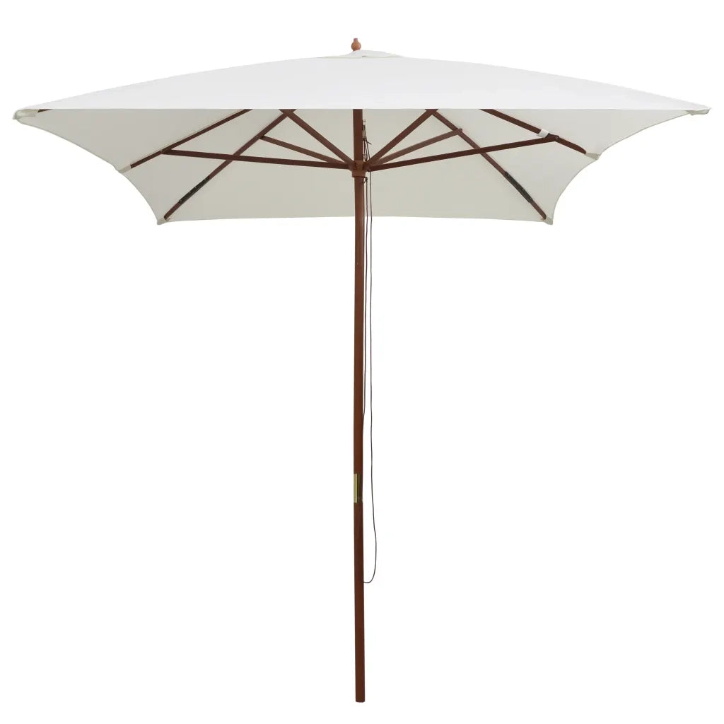 Ombrellone-Ombrello da giardino 200x300 cm Palo in Legno Bianco Crema