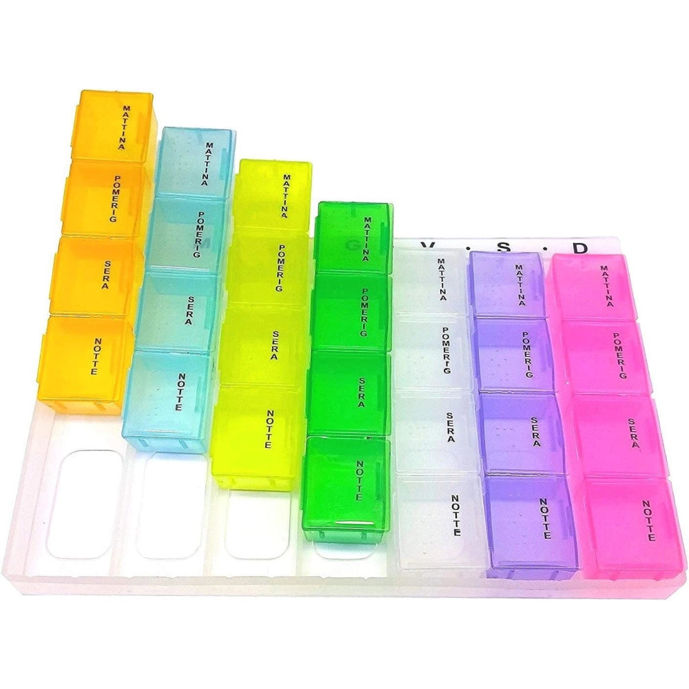 Trade Shop - Portapillole Porta Pillole Pill Box 7 Giorni Settimanale Mattina Pomeriggio Sera -
