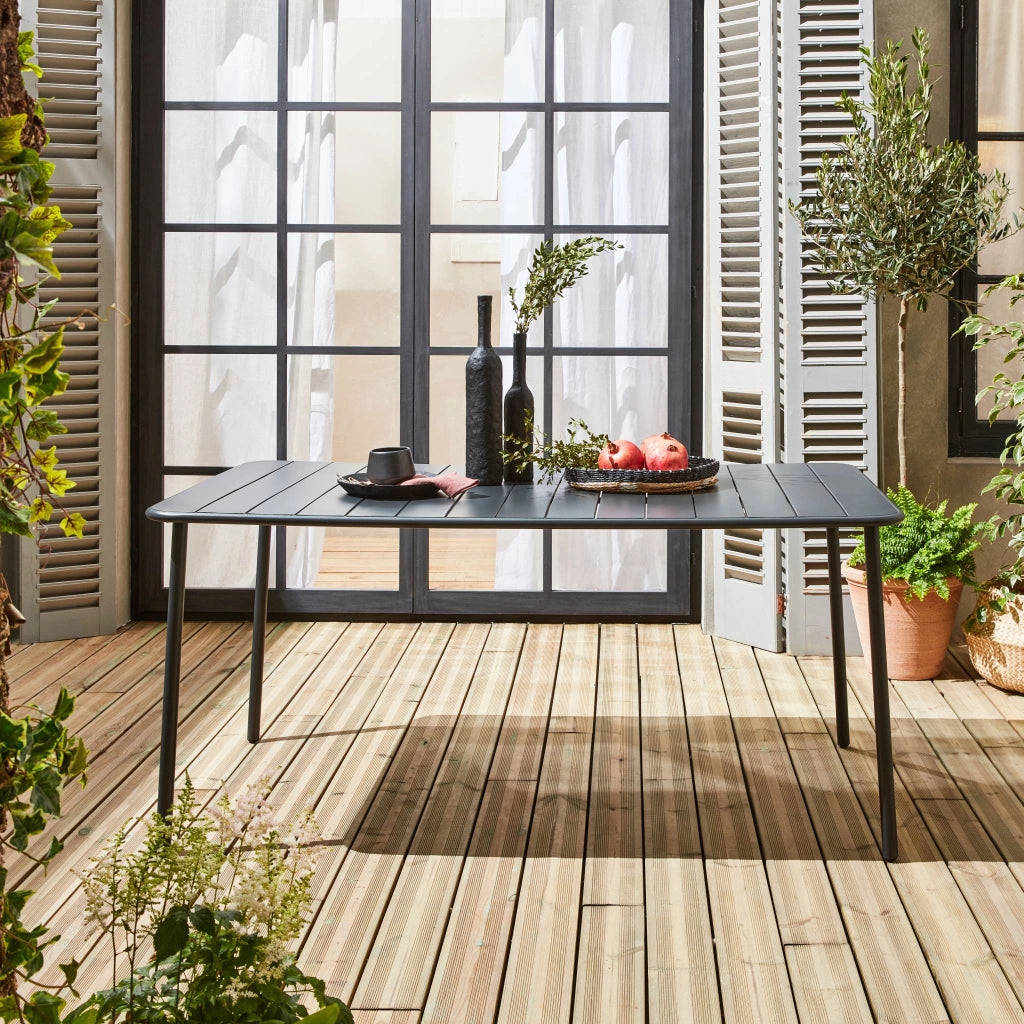 Tavolo da giardino in metallo 6-8 posti, 160cm, antracite