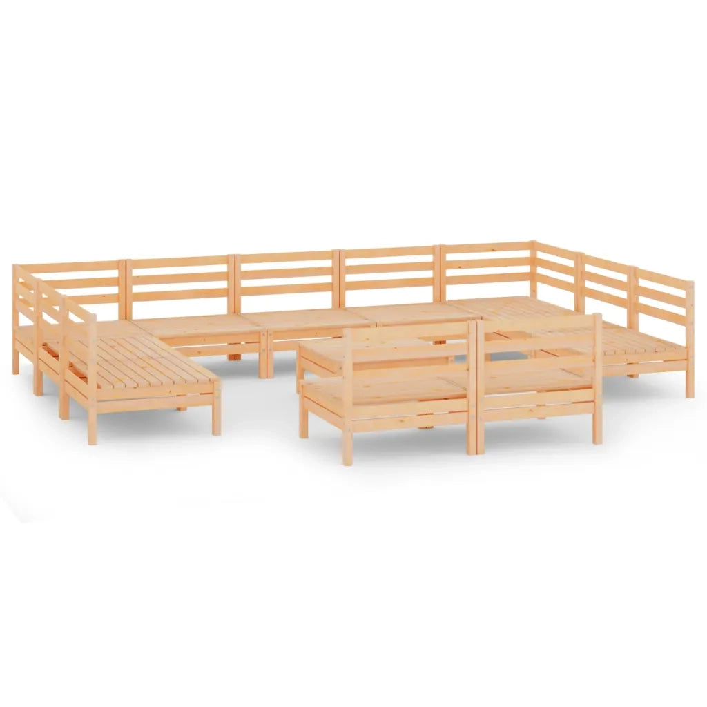 Set Divani da Giardino 12 pz in Legno Massello di Pino cod mxl 36837
