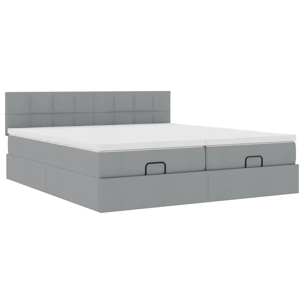 Struttura Letto Pouf con Materassi 200x200 cm in Tessuto 3312850