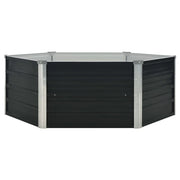 Fioriera rialzata antracite 129 x 129 x 45 cm acciaio zincato 02_0000854