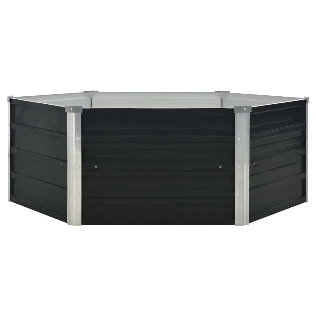 Fioriera rialzata antracite 129 x 129 x 45 cm acciaio zincato 02_0000854