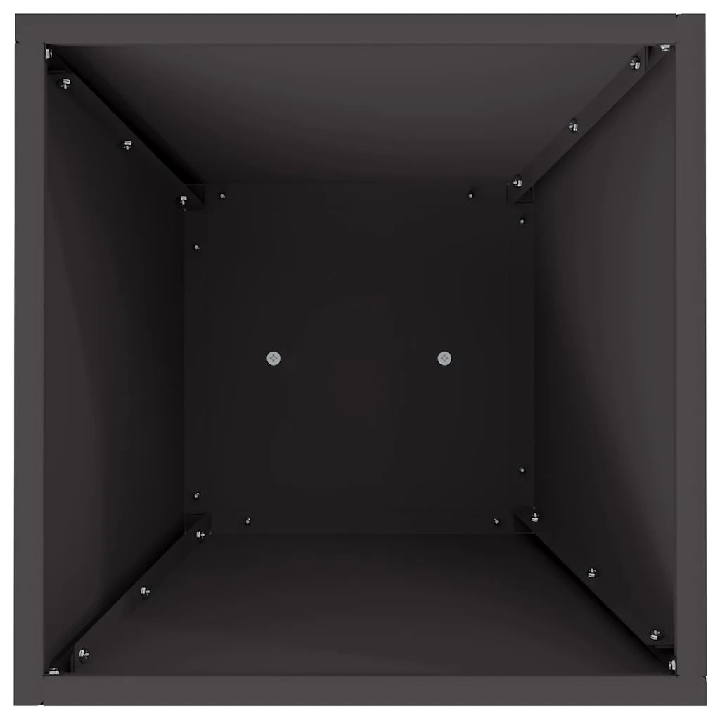 Vaso a Pilastro-Fioriera da Esterno-Contenitore per Piante Nero 35 x 35 x 73 cm