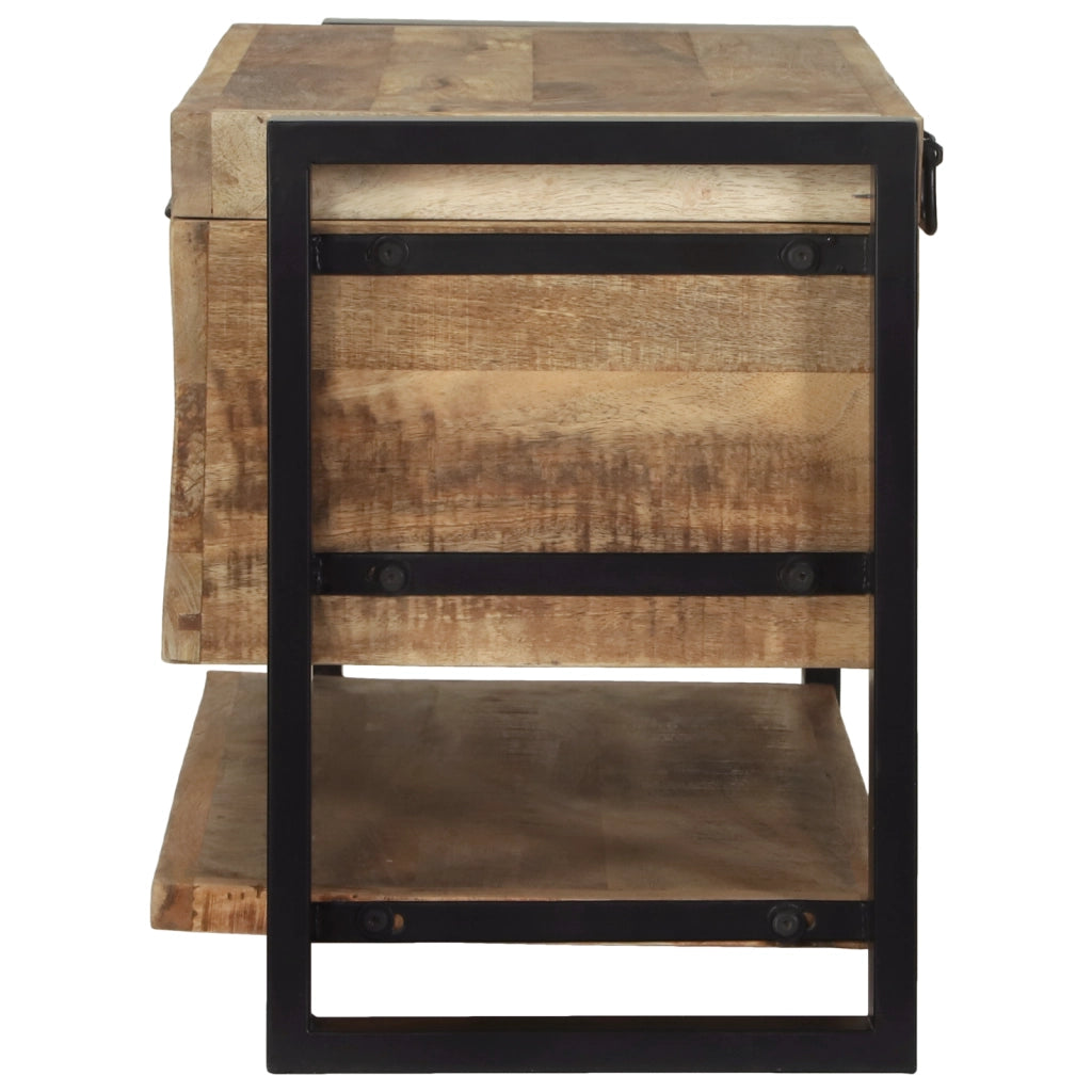 Scatola di immagazzinaggio 80x35x45 cm in legno massello di mango grezzo