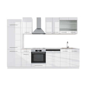Cucina componibile Fame-Line Bianco lucido/Bianco 300 cm, PL Marmo Vicco