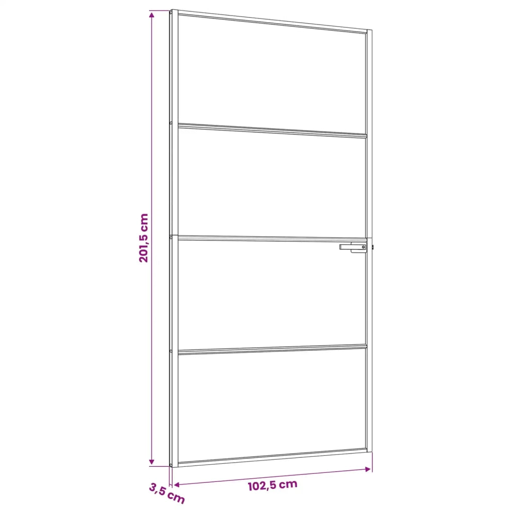 Porta Interna 102,5 x 201,5 cm Vetro Temperato e Alluminio 42054104