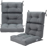 Cuscino Imbottito per Poltrona Sdraio Relax, Cuscino a 3 Pieghe per Sdraio e Lettino, Cuscino Prendisole con Corda, per Interno ed Esterno, 117 x 56 x 12 cm (2, Grigio)
