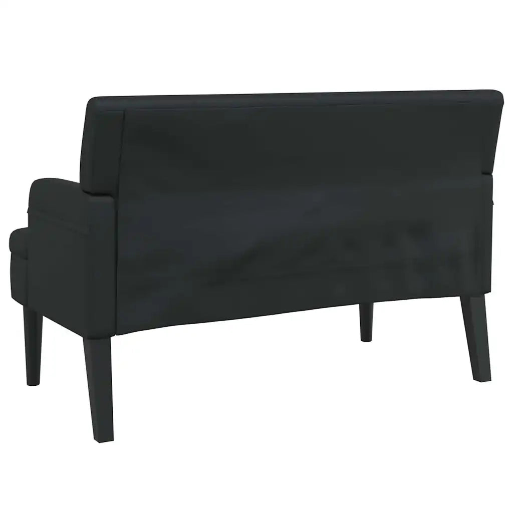 Panca con Schienale-Divano Sedia nera 112x65,5x75 cm in similpelle