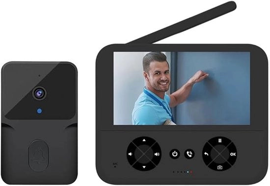 Telefono video senza fili con schermo IPS, visione notturna, audio bidirezionale, registrazione foto/video automatica