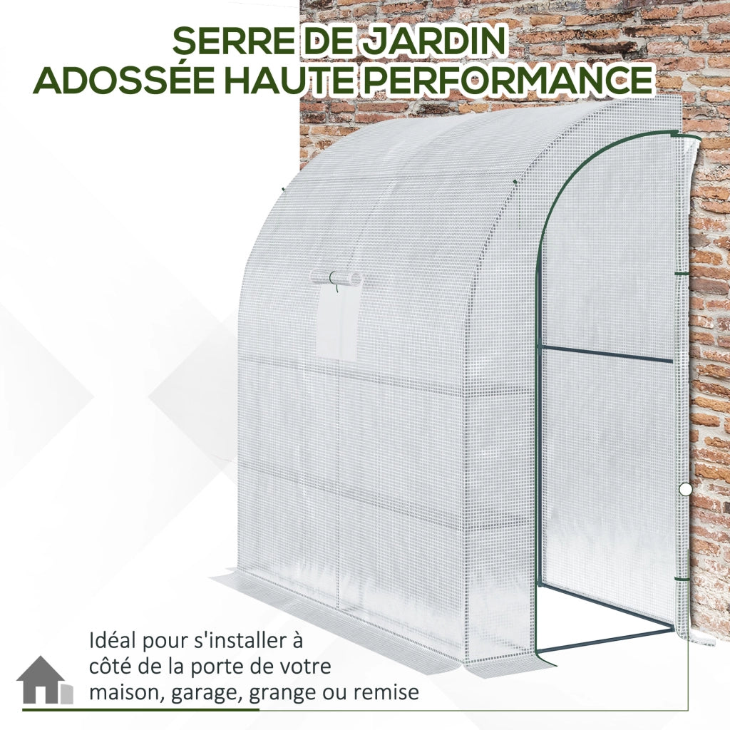 Serra da giardino con ripiani 3 livelli ¨C zephmum ¨C 200x100x215 cm bianco