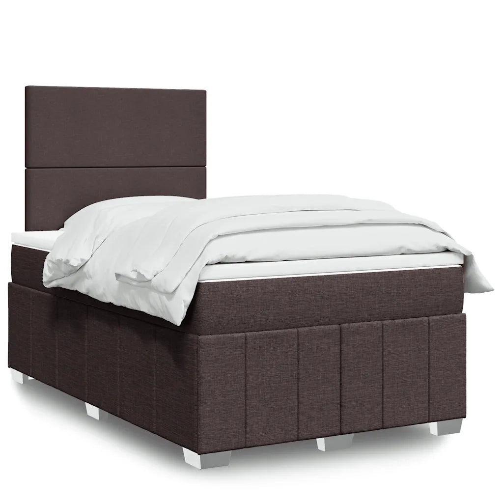 vidaXL Giroletto a Molle con Materasso Marrone Scuro 120x190cm Tessuto