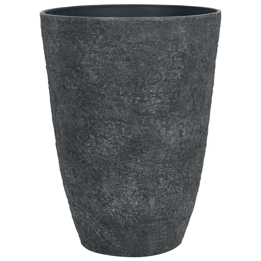 Vaso da fiori alto in pietra per giardino, per interni ed esterni 43x60 cm nero giardino terrazzo