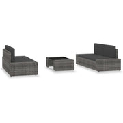 Set Divani da Giardino 5 pz in Polyrattan Grigio 3054599