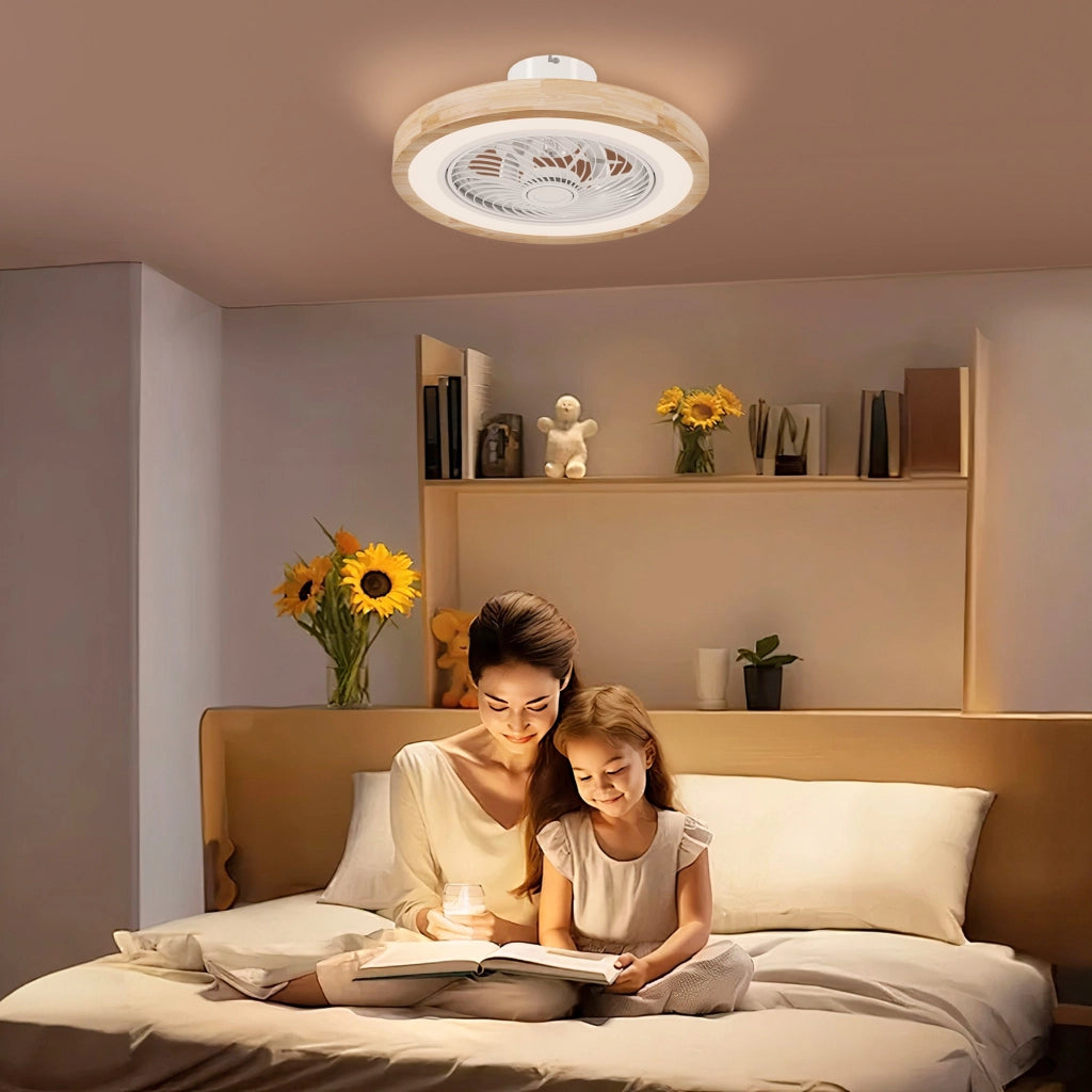 Ventilatore da Soffitto con Luce e Telecomando ¨C Zephmum ¨C Marrone Chiaro