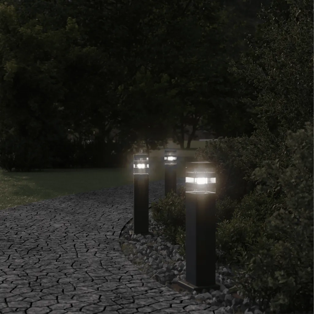 Lampada da Terra per Esterni Nera 50 cm in Alluminio CFW8511838